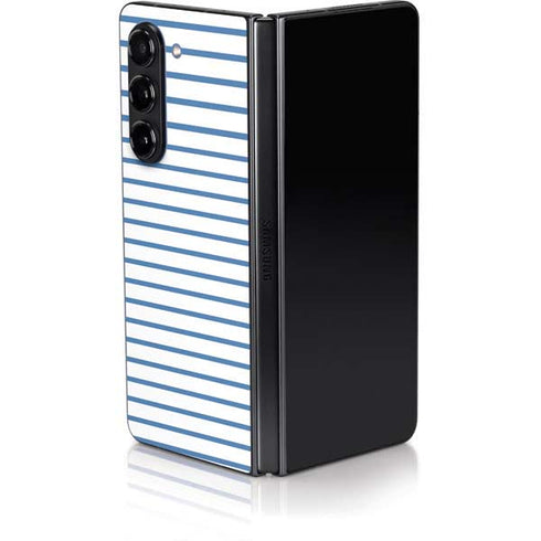 Blue and White Stripes Galaxy Z Fold5 5G Skin